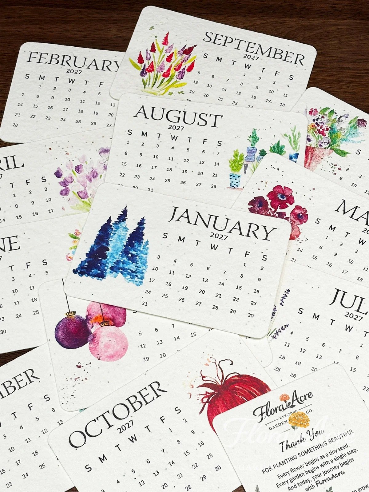 🌱 Kalendář se semínky k zasazení na rok 2027 🍇 – Rok plný krásy, s novým životem na každé stránce! 🌸🎁