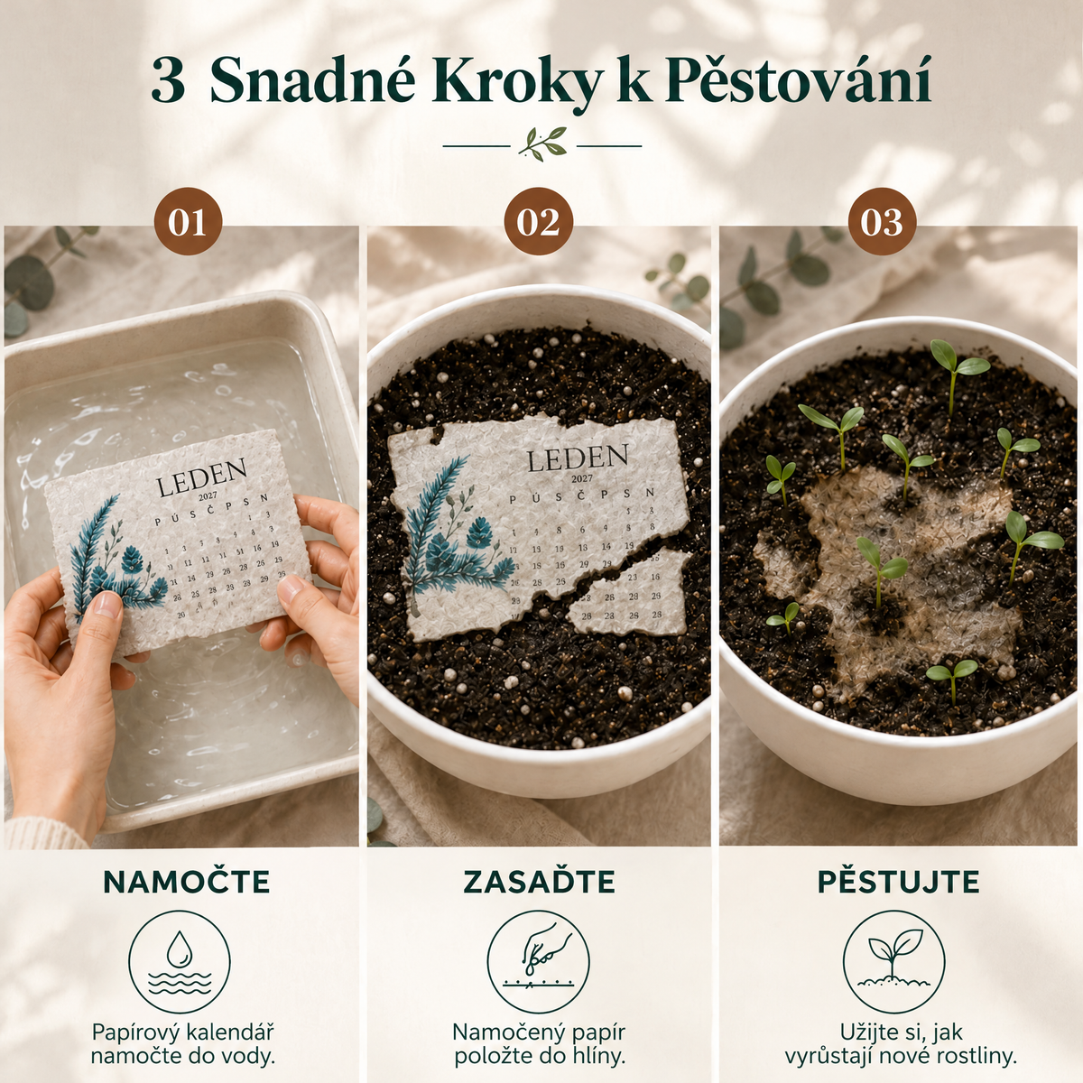 🌱 Kalendář se semínky k zasazení na rok 2027 🍈 – Rok plný krásy, na každé stránce nový život! 🌸🎁