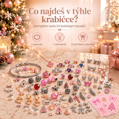 🎄 Vánoční adventní kalendář se šperky pro ženy 2026 🍇– 24 dní plných překvapení: přívěsky, náramek a náhrdelník v dárkové sadě ✨