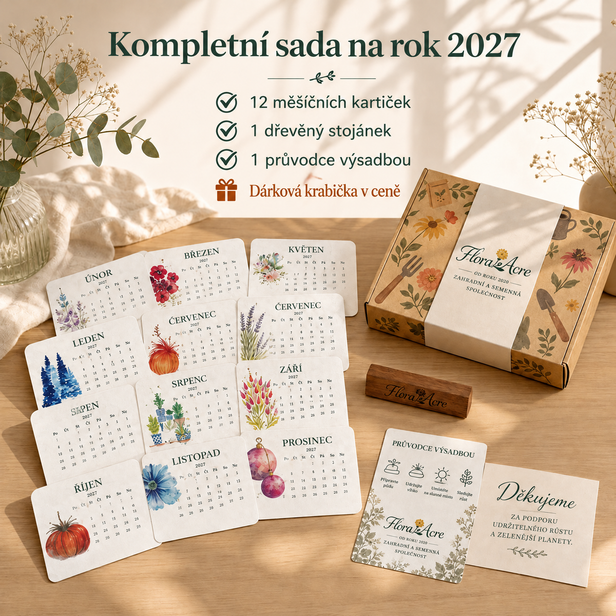 🌱 Kalendář se semínky k zasazení na rok 2027 🍇 – Rok plný krásy, s novým životem na každé stránce! 🌸🎁