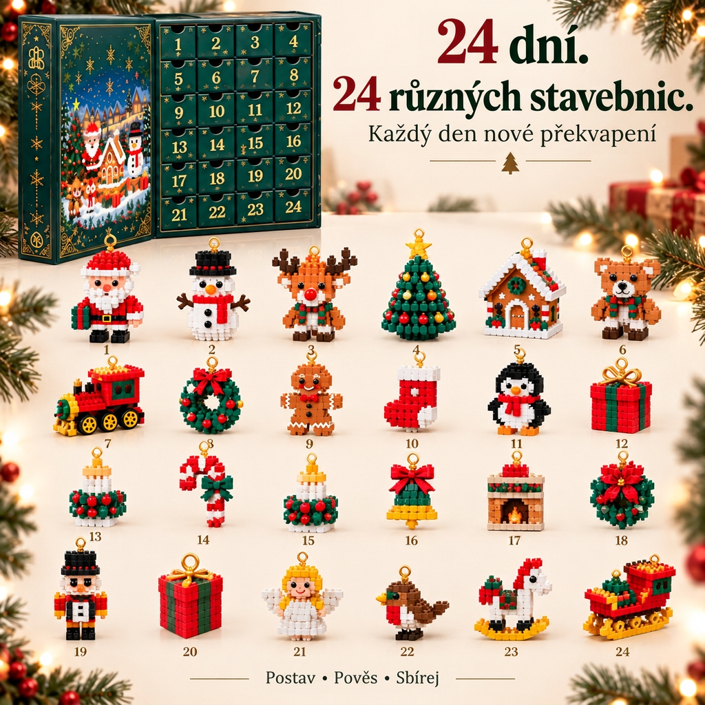 🎅🔥 POSLEDNÍ DEN: 50% SLEVA 🍇 Vánoční stavebnicový adventní kalendář pro celou rodinu! 💎