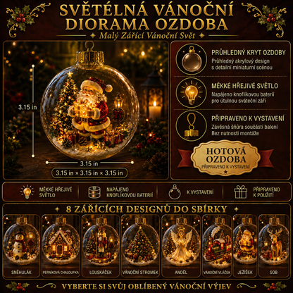 🎄 Ragyogó Karácsonyi Mesedísz🍈 – Világító Miniatűr Ünnepi Jelenet Meleg LED Fénnyel✨
