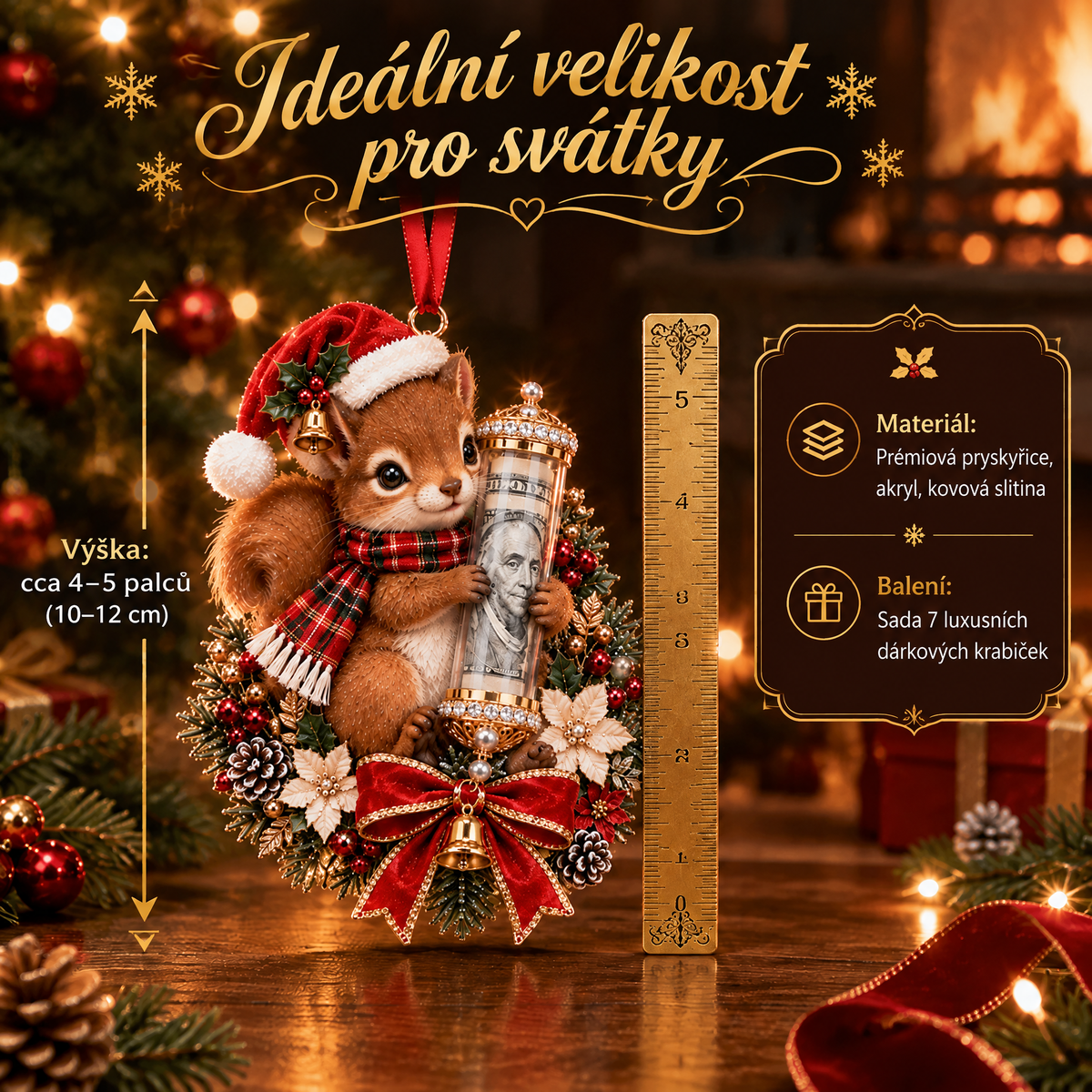 🎁 Roztomilá vánoční ozdoba se zvířátkem na peněžní dárek – dekorace na stromeček 🎄💵
