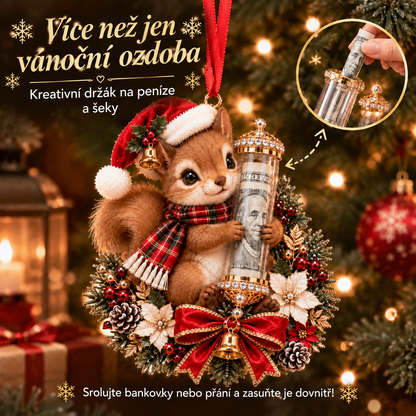 🎁 Roztomilá vánoční ozdoba se zvířátkem na peněžní dárek – dekorace na stromeček 🎄💵