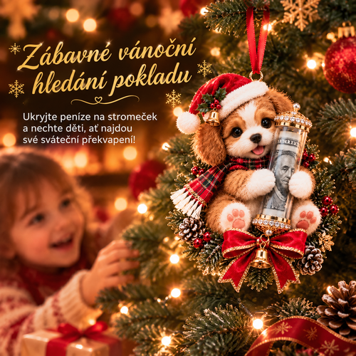 🎁 Roztomilá vánoční ozdoba se zvířátkem na peněžní dárek – dekorace na stromeček 🎄💵