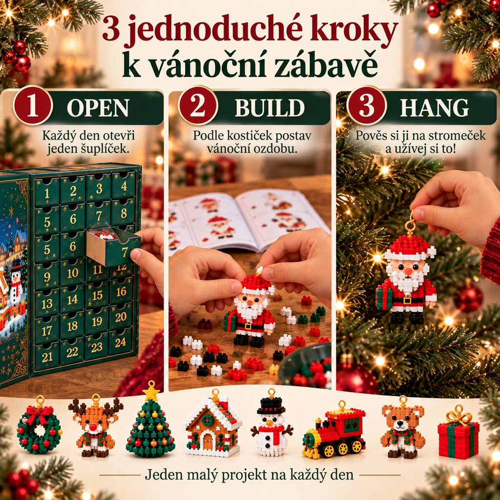 🎅🔥 POSLEDNÍ DEN: 50% SLEVA 🍉 Vánoční stavebnicový adventní kalendář pro celou rodinu! 💎