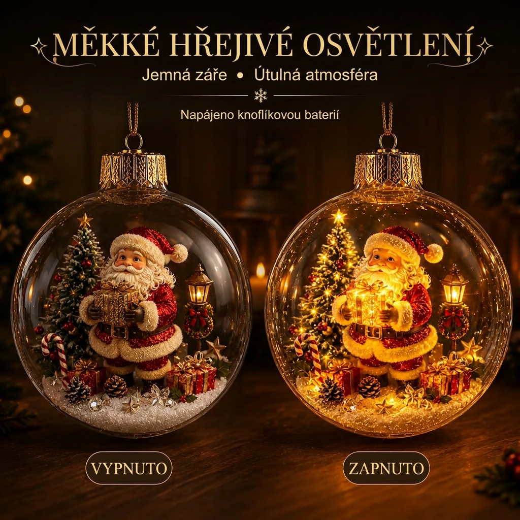🎄 Ragyogó Karácsonyi Mesedísz🍇 – Világító Miniatűr Ünnepi Jelenet Meleg LED Fénnyel✨