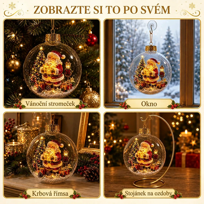 🎄 Ragyogó Karácsonyi Mesedísz🍈 – Világító Miniatűr Ünnepi Jelenet Meleg LED Fénnyel✨