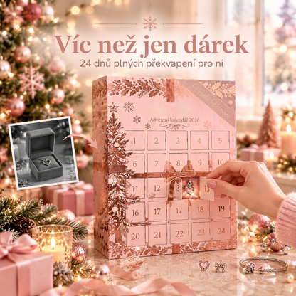 🎄 Vánoční adventní kalendář se šperky pro ženy 2026 🍇– 24 dní plných překvapení: přívěsky, náramek a náhrdelník v dárkové sadě ✨