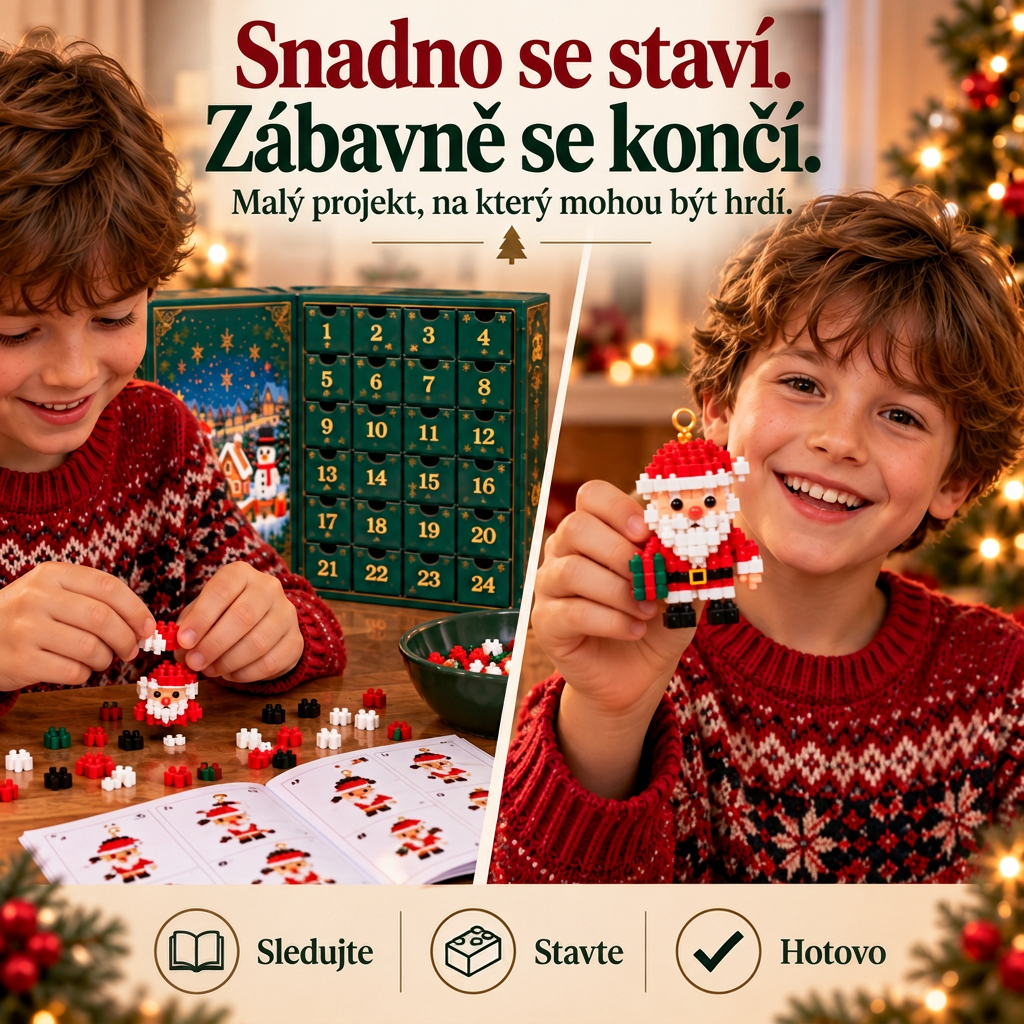 🎅🔥 POSLEDNÍ DEN: 50% SLEVA 🍉 Vánoční stavebnicový adventní kalendář pro celou rodinu! 💎