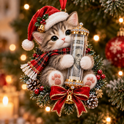 🎁 Roztomilá vánoční ozdoba se zvířátkem na peněžní dárek – dekorace na stromeček 🎄💵