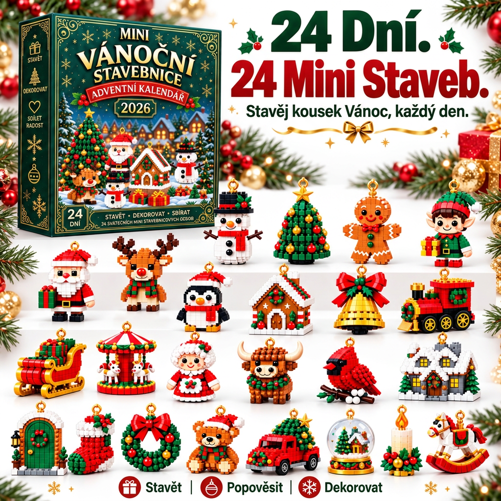 🎅🔥 POSLEDNÍ DEN: 50% SLEVA 🍉 Vánoční stavebnicový adventní kalendář pro celou rodinu! 💎