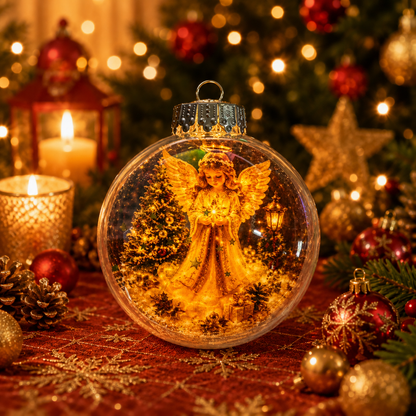 🎄 Ragyogó Karácsonyi Mesedísz🍇 – Világító Miniatűr Ünnepi Jelenet Meleg LED Fénnyel✨